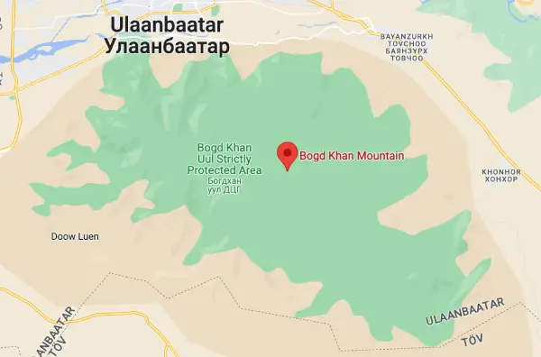 Mount Bogd Khan National Park map